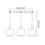 Lampada a Sospensione Minimalista di Giugno in Vetro Grigio Fumo