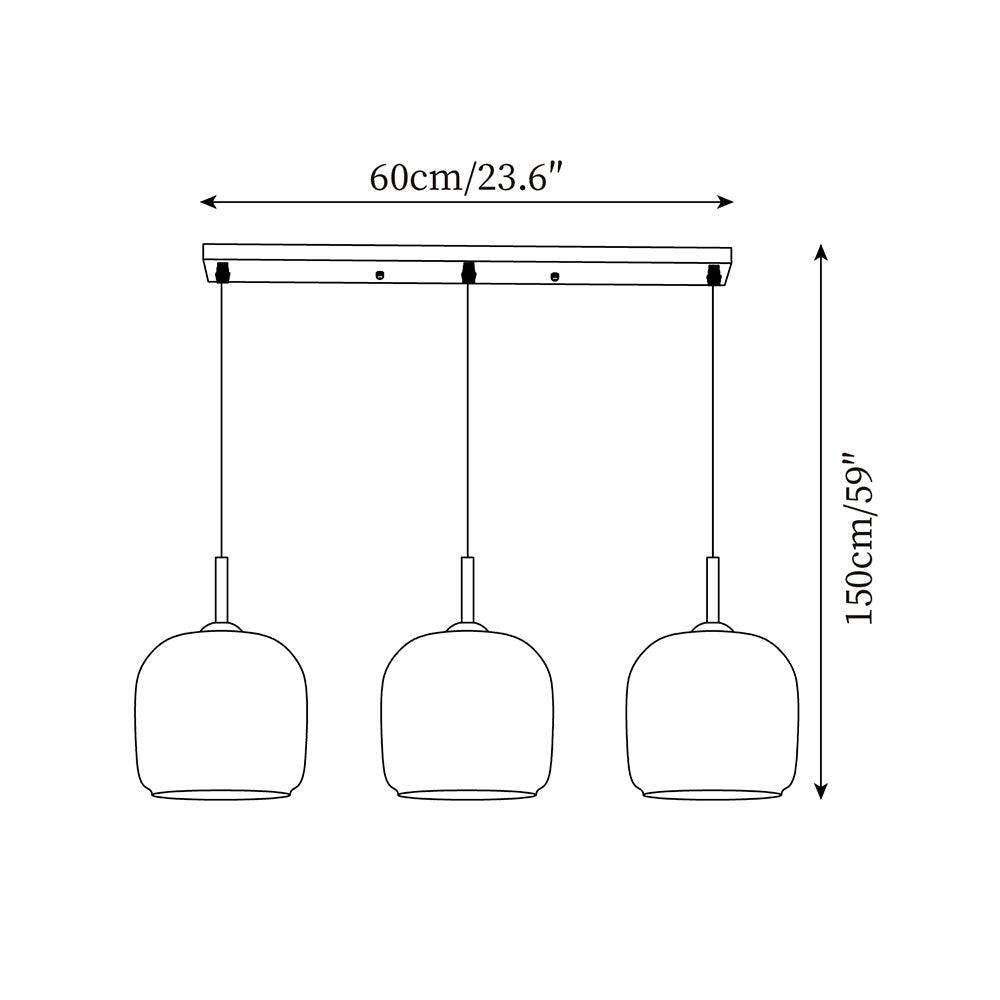 Lampada a Sospensione Minimalista di Giugno in Vetro Grigio Fumo