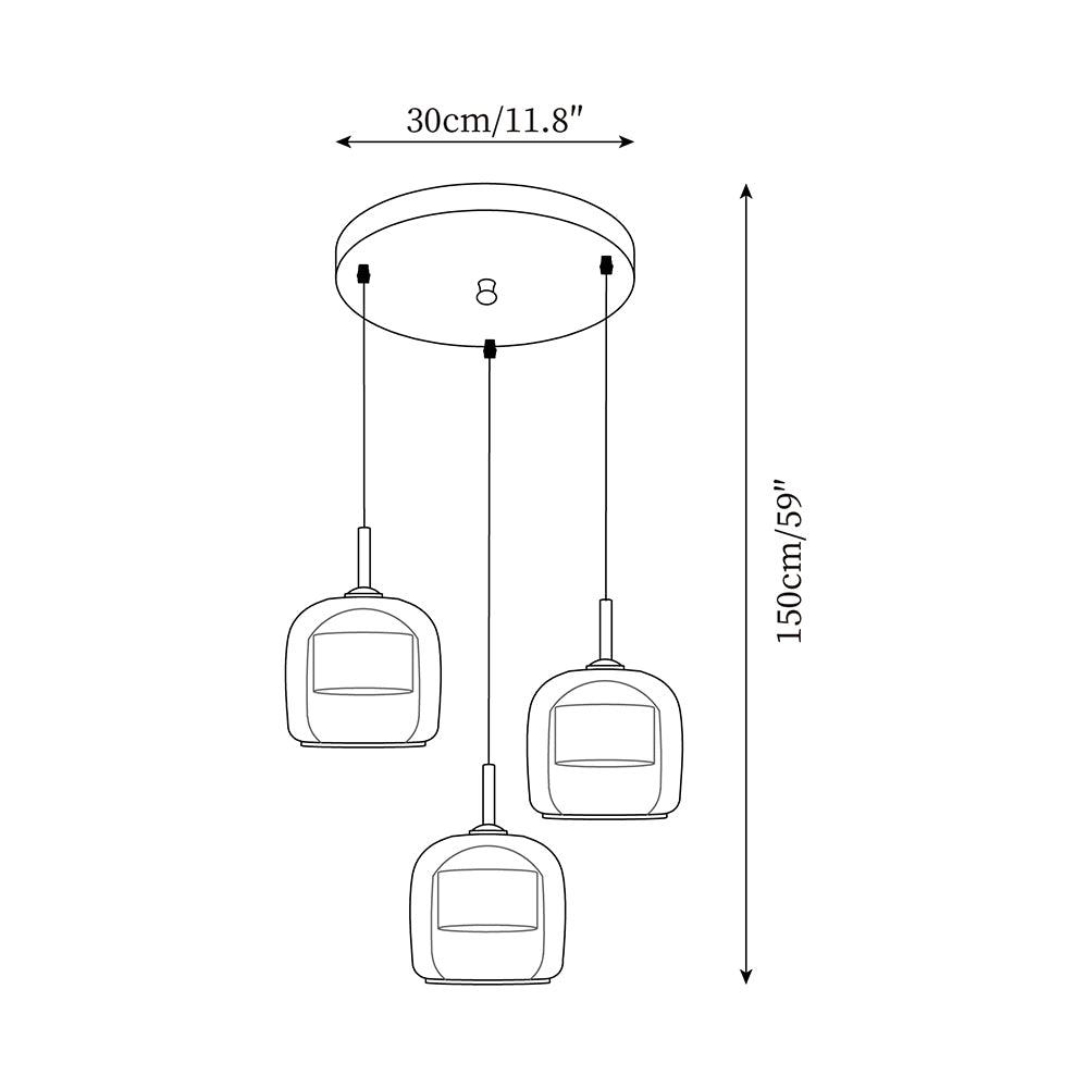 Lampada a Sospensione Minimalista di Giugno in Vetro Grigio Fumo
