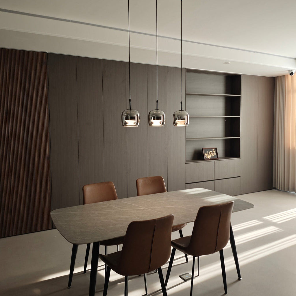 Lampada a Sospensione Minimalista di Giugno in Vetro Grigio Fumo