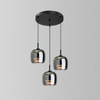 Lampada a Sospensione Minimalista di Giugno in Vetro Grigio Fumo