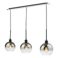 Dar Lycia 3 Luci Bar Pendant Nero Opaco Ombre Vetro Fumé