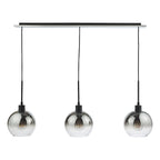 Dar Lycia 3 Luci Bar Pendant Nero Opaco Ombre Vetro Fumé