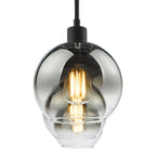 Dar Lycia 3 Luci Bar Pendant Nero Opaco Ombre Vetro Fumé