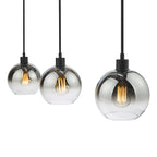 Dar Lycia 3 Luci Bar Pendant Nero Opaco Ombre Vetro Fumé