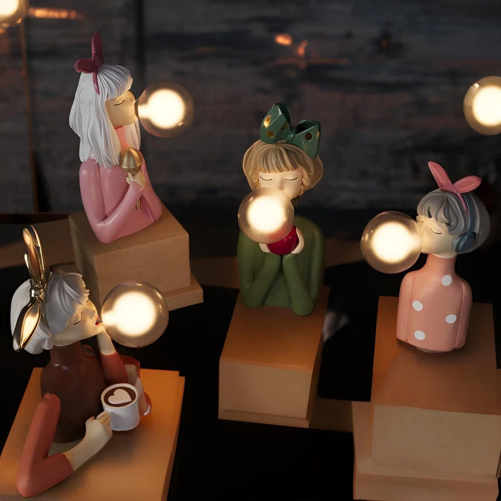 Luce notturna con effetto bolle – USB Bubble Girl Ornamento Lampada da Tavolo per una casa accogliente