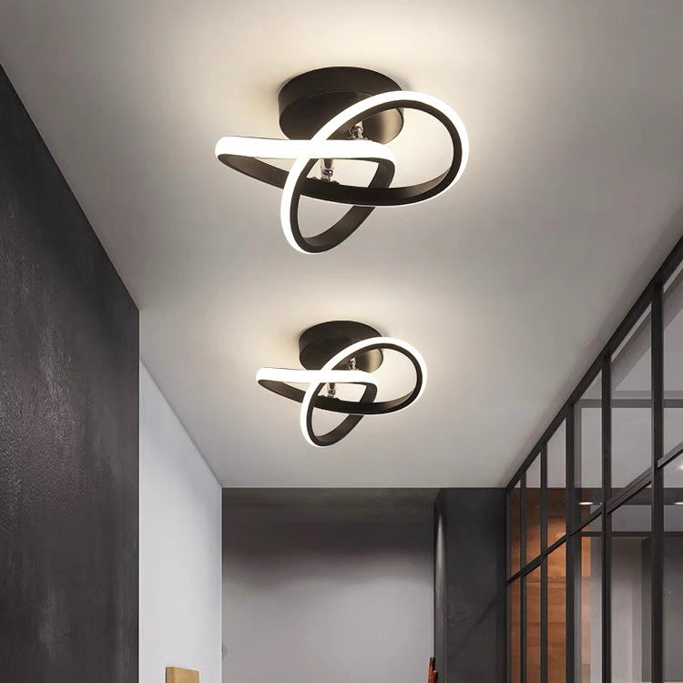 Lampada da soffitto – Ferro & Acrilico – Nero/Bianco – Ø40 cm – Moderna lampada a LED per soggiorno e corridoio