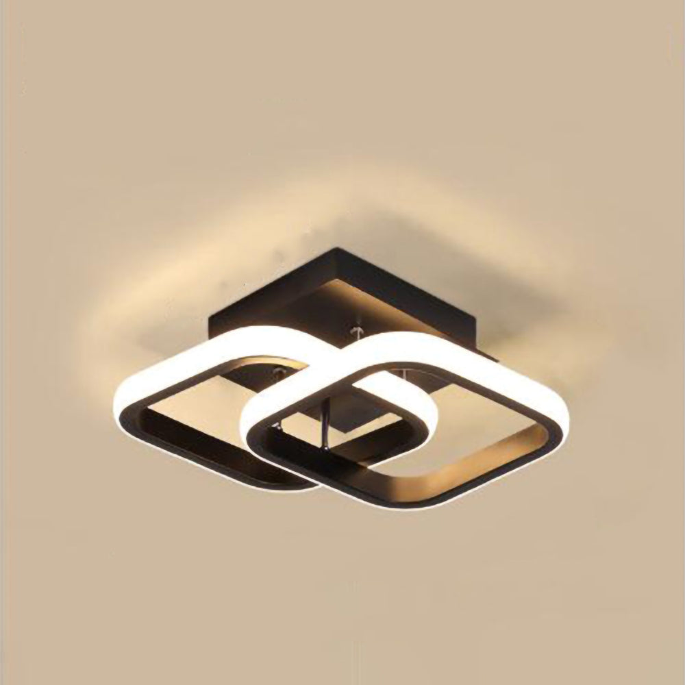 Lampada da soffitto – Ferro & Acrilico – Nero/Bianco – Ø40 cm – Moderna lampada a LED per soggiorno e corridoio