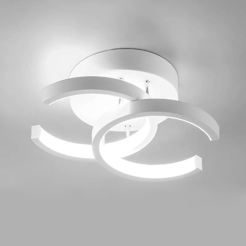 Lampada da soffitto – Ferro & Acrilico – Nero/Bianco – Ø40 cm – Moderna lampada a LED per soggiorno e corridoio