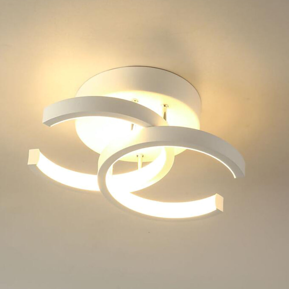 Lampada da soffitto – Ferro & Acrilico – Nero/Bianco – Ø40 cm – Moderna lampada a LED per soggiorno e corridoio