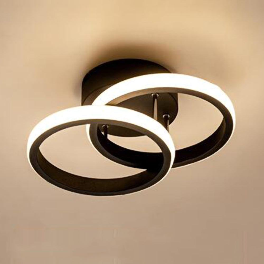 Lampada da soffitto – Ferro & Acrilico – Nero/Bianco – Ø40 cm – Moderna lampada a LED per soggiorno e corridoio