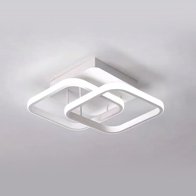 Lampada da soffitto – Ferro & Acrilico – Nero/Bianco – Ø40 cm – Moderna lampada a LED per soggiorno e corridoio