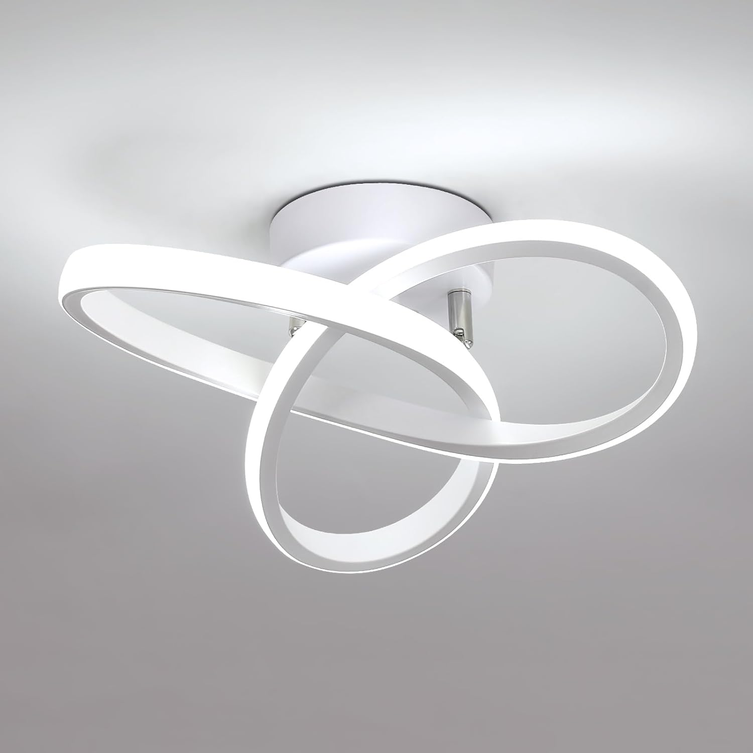Lampada da soffitto – Ferro & Acrilico – Nero/Bianco – Ø40 cm – Moderna lampada a LED per soggiorno e corridoio