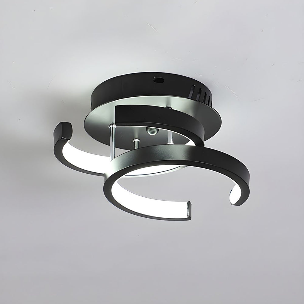 Lampada da soffitto – Ferro & Acrilico – Nero/Bianco – Ø40 cm – Moderna lampada a LED per soggiorno e corridoio