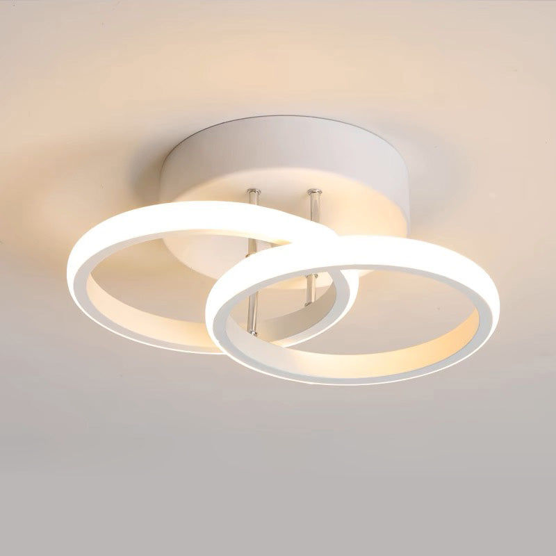 Lampada da soffitto – Ferro & Acrilico – Nero/Bianco – Ø40 cm – Moderna lampada a LED per soggiorno e corridoio