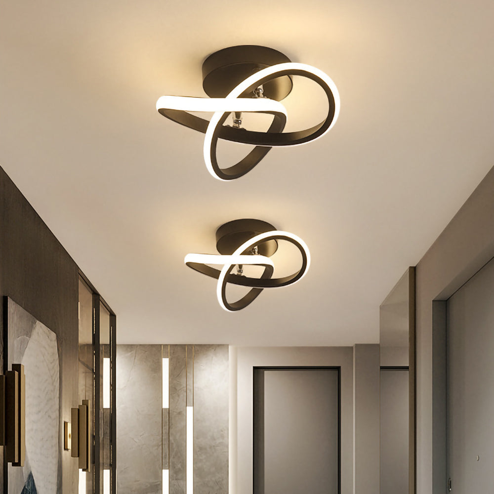 Lampada da soffitto – Ferro & Acrilico – Nero/Bianco – Ø40 cm – Moderna lampada a LED per soggiorno e corridoio