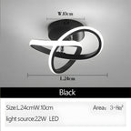 Lampada da soffitto – Ferro & Acrilico – Nero/Bianco – Ø40 cm – Moderna lampada a LED per soggiorno e corridoio