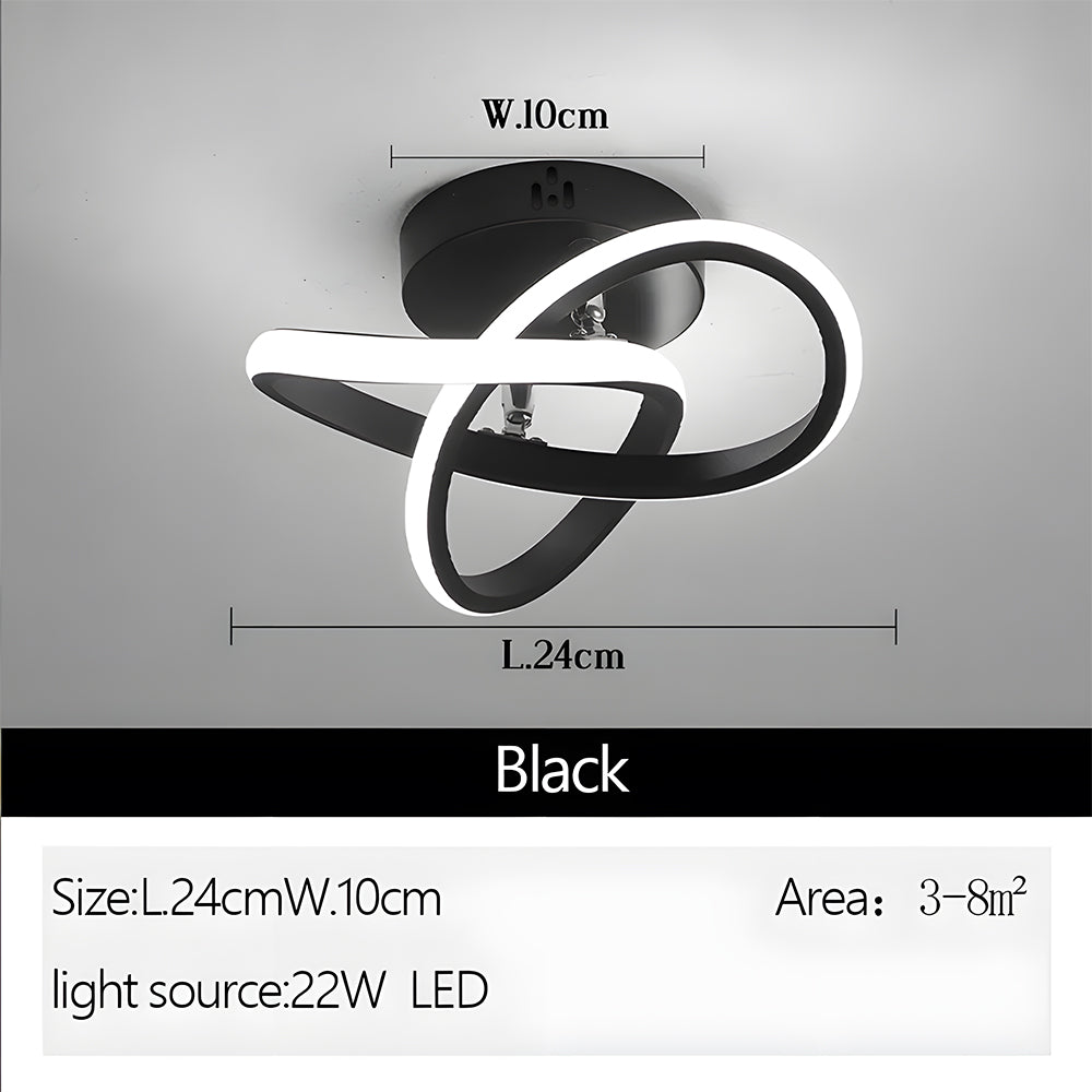 Lampada da soffitto – Ferro & Acrilico – Nero/Bianco – Ø40 cm – Moderna lampada a LED per soggiorno e corridoio