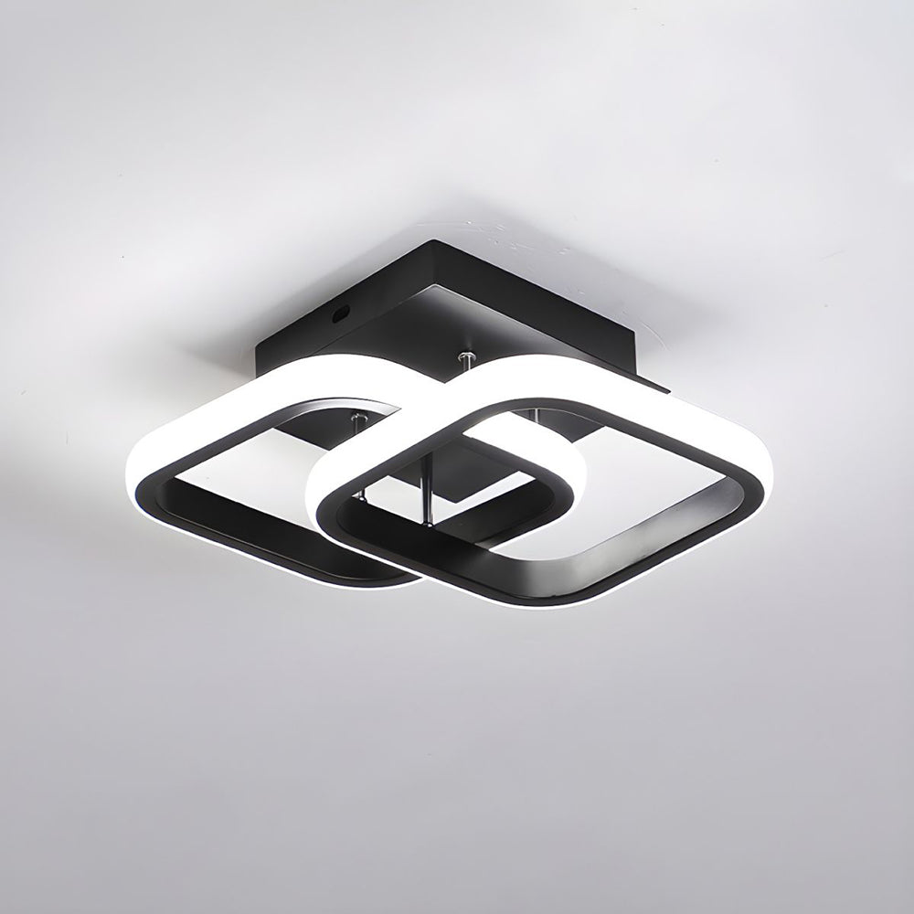 Lampada da soffitto – Ferro & Acrilico – Nero/Bianco – Ø40 cm – Moderna lampada a LED per soggiorno e corridoio