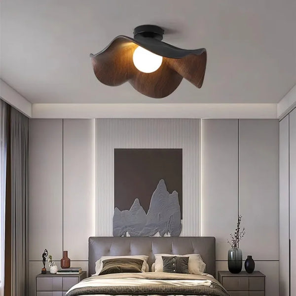 Lampada da soffitto – Resina e ferro – Toni naturali – Ø 28/40 cm – Design organico per soggiorno e camera da letto