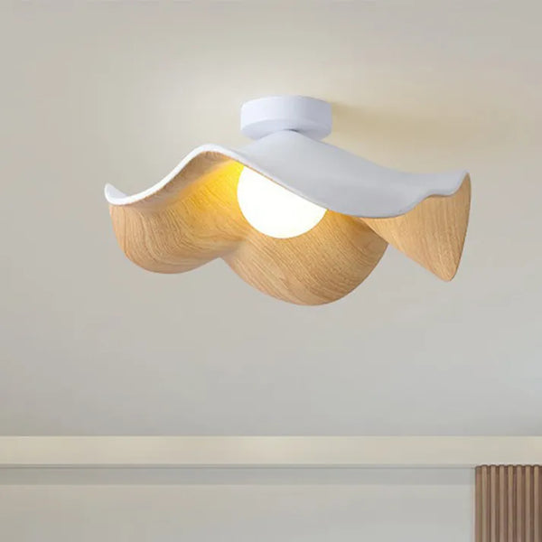 Lampada da soffitto – Resina e ferro – Toni naturali – Ø 28/40 cm – Design organico per soggiorno e camera da letto