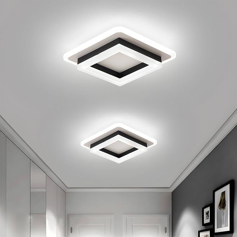 Lampada da soffitto – LED – Nero/Bianco – 24W – Design moderno per soggiorno e corridoio