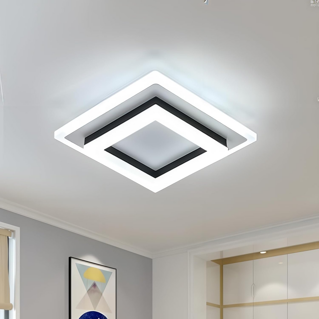 Lampada da soffitto – LED – Nero/Bianco – 24W – Design moderno per soggiorno e corridoio