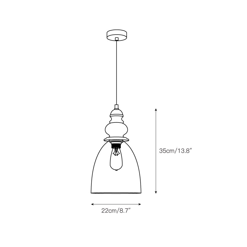 Lampada a sospensione in vetro Delmare