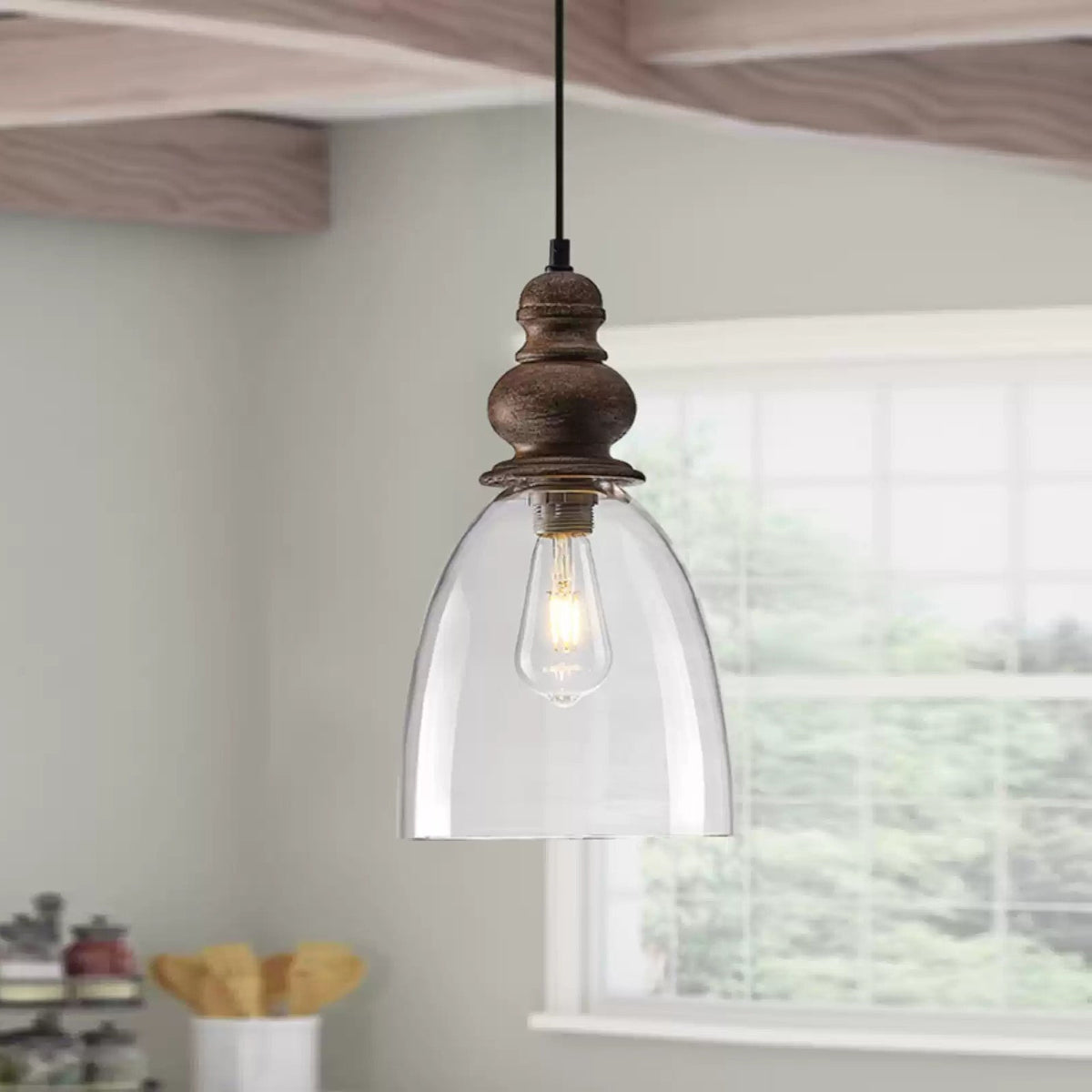Lampada a sospensione in vetro Delmare