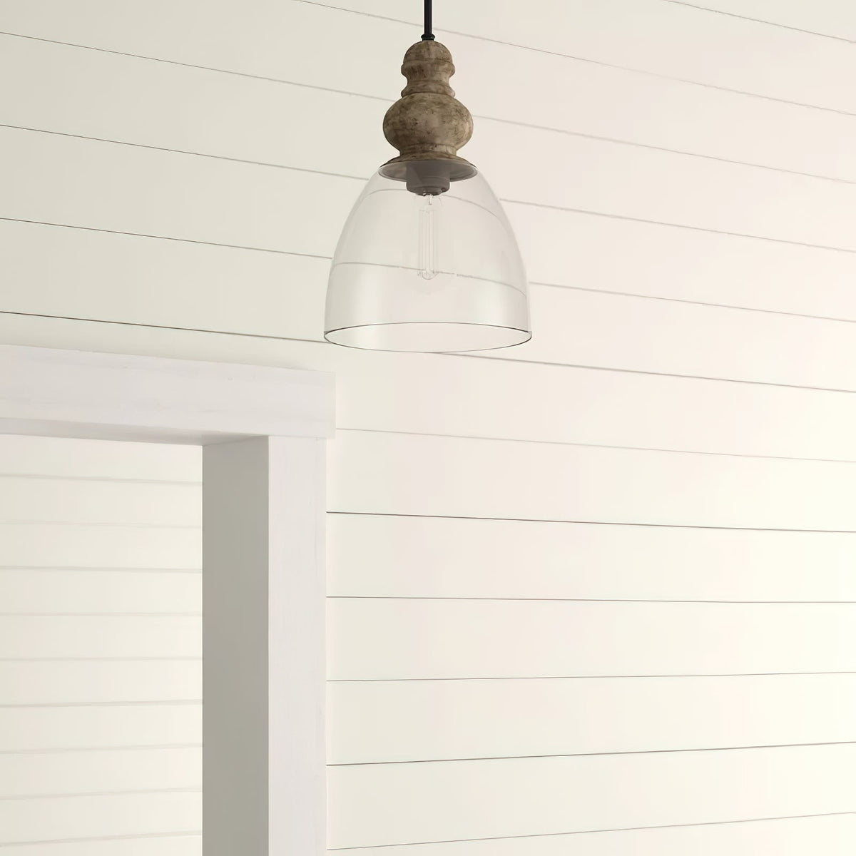 Lampada a sospensione in vetro Delmare