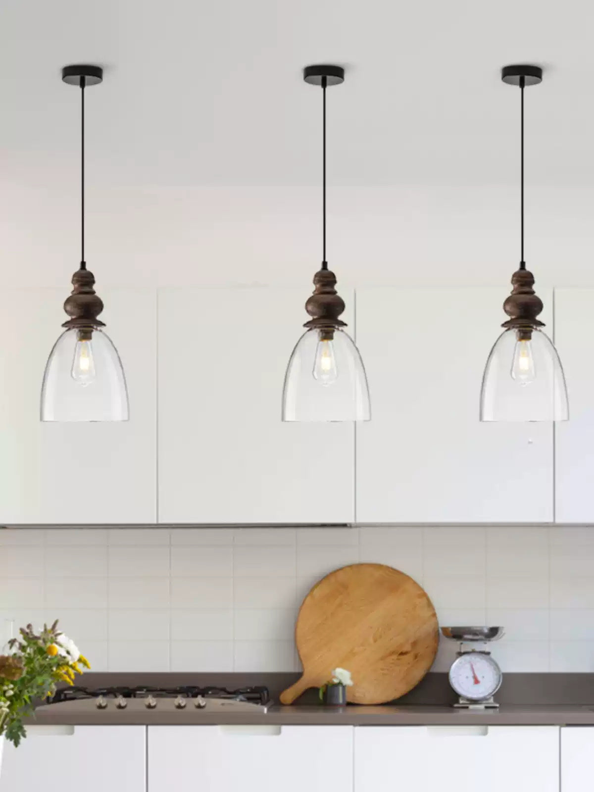 Lampada a sospensione in vetro Delmare