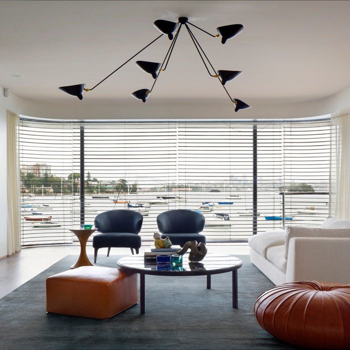 Lampada da soffitto designer – Metallo – Nero/Bianco – 5 sorgenti luminose – Stile industriale per soggiorno