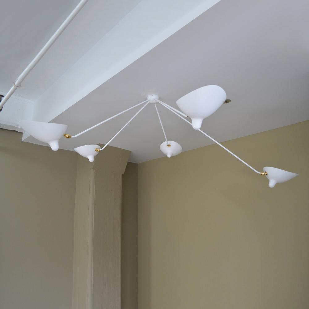 Lampada da soffitto designer – Metallo – Nero/Bianco – 5 sorgenti luminose – Stile industriale per soggiorno