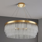 Anello in Cristallo a Spirale Moderno Kristy / Lampadario Rettangolare, Oro