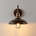 Lampada da parete in metallo a forma di ciotola Ray, ottone antico