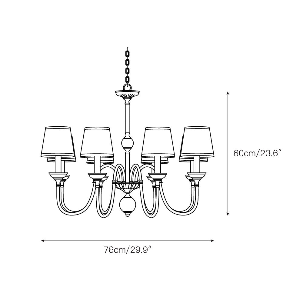Lampadario in Ottone Diana