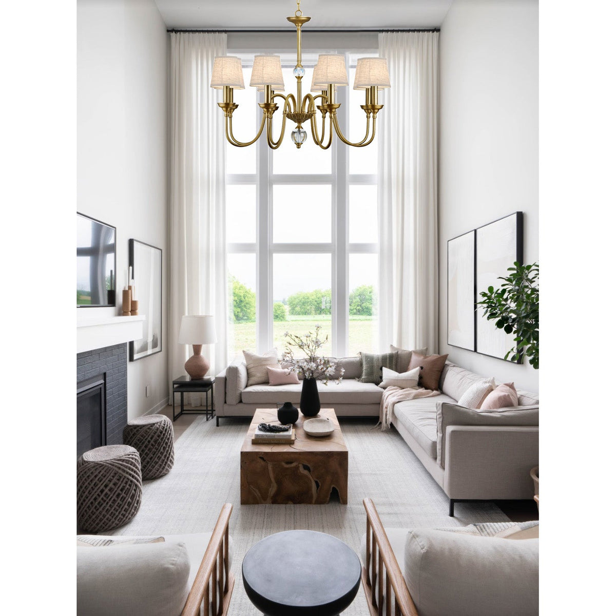 Lampadario in Ottone Diana