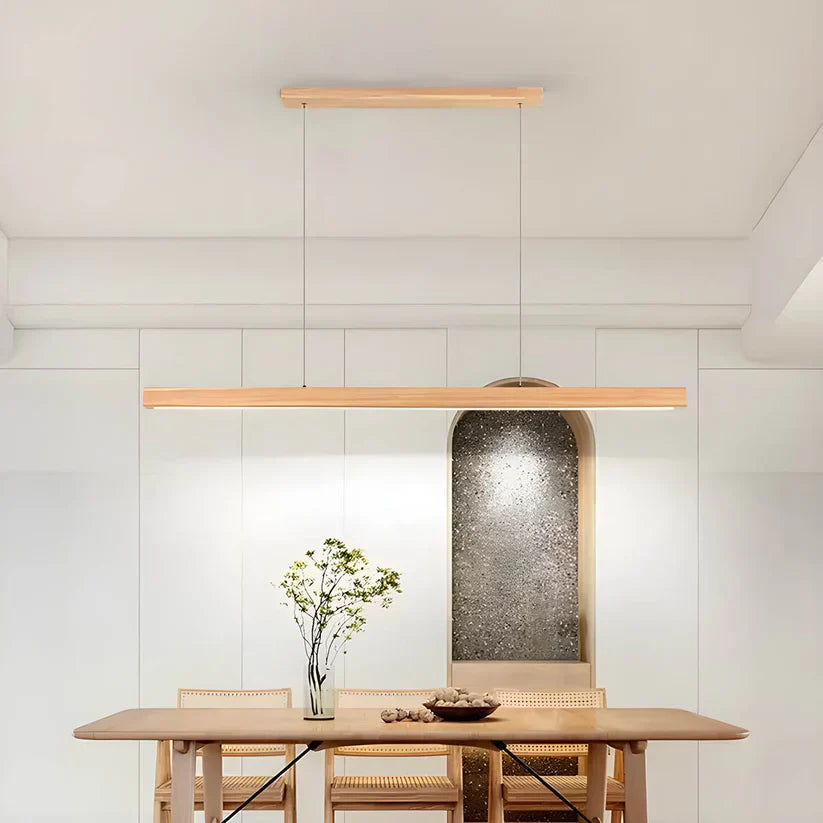 Lampada a sospensione lineare in legno LED Gindo