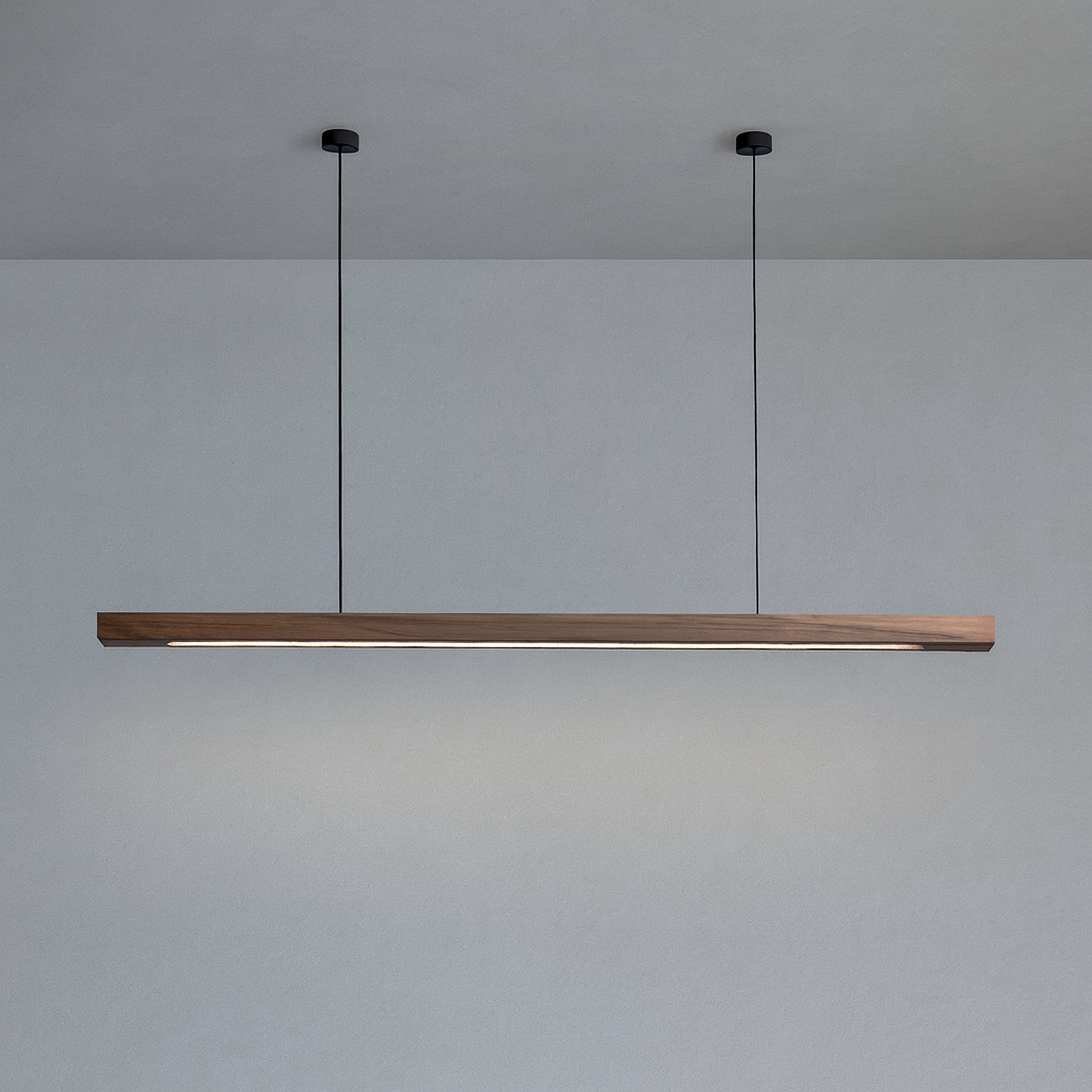 Lampada a sospensione lineare in legno LED Gindo