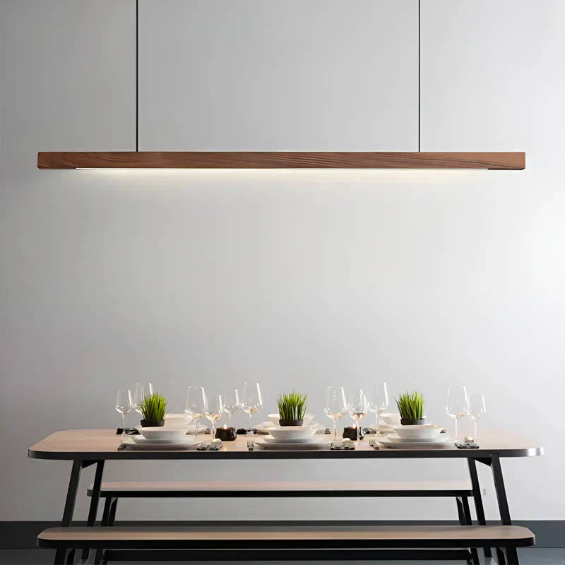 Lampada a sospensione lineare in legno LED Gindo