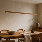 Lampada a sospensione lineare in legno LED Gindo