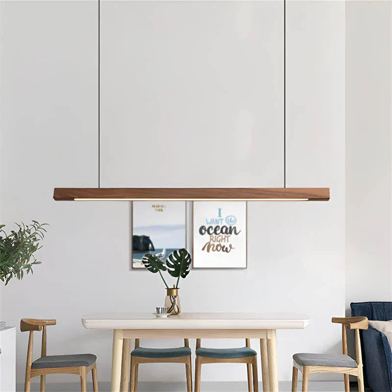 Lampada a sospensione lineare in legno LED Gindo