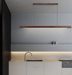 Lampada a sospensione lineare in legno LED Gindo