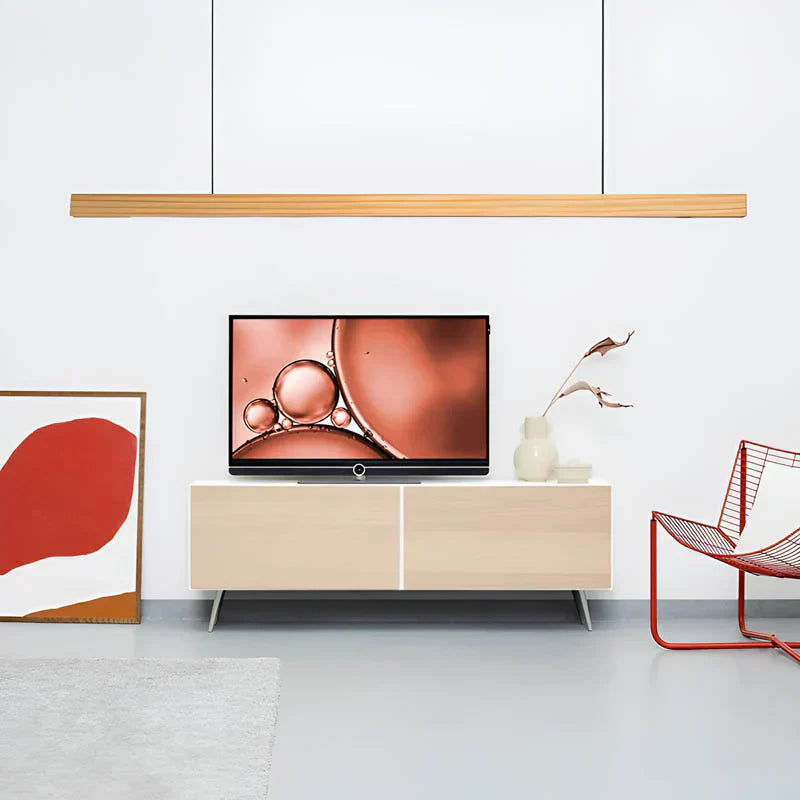 Lampada a sospensione lineare in legno LED Gindo