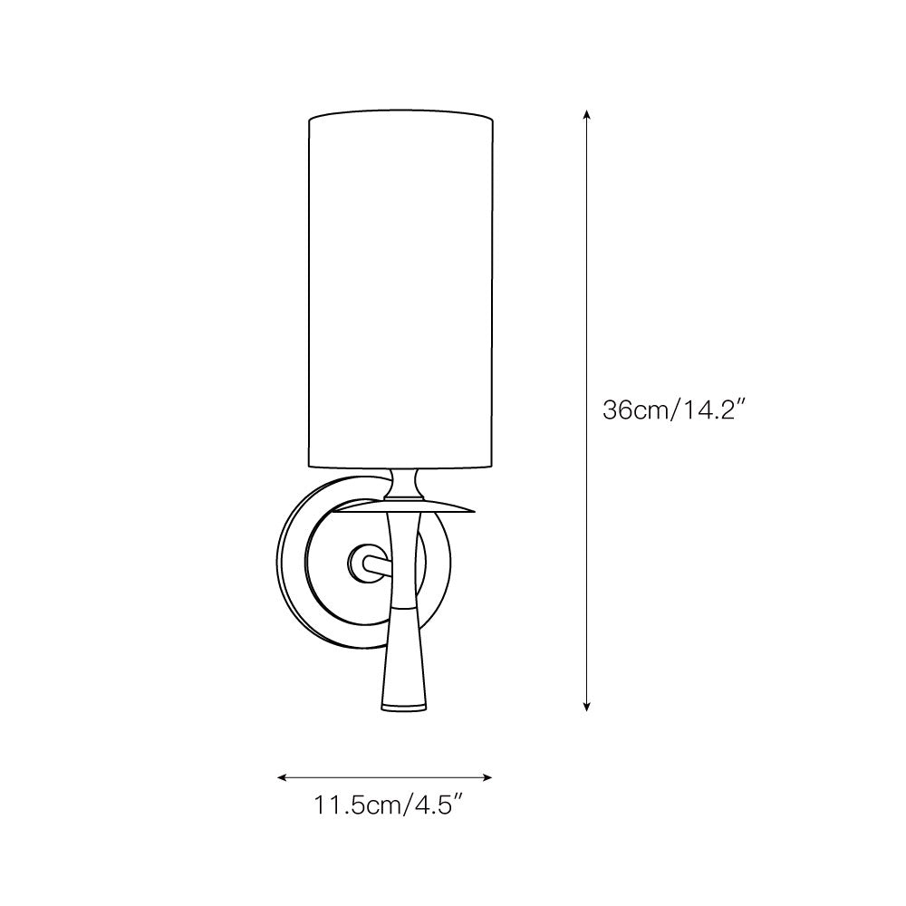 Lampada da parete in vetro con tessuto Knight