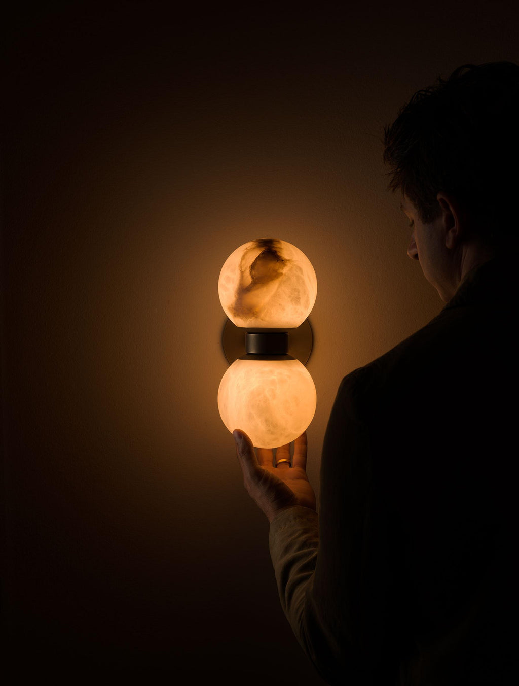 Lampada da parete in alabastro Lush Globe
