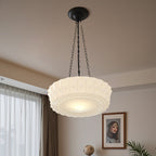 Lampada a Sospensione in Vetro Opalino Vintage