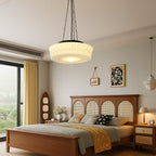 Lampada a Sospensione in Vetro Opalino Vintage