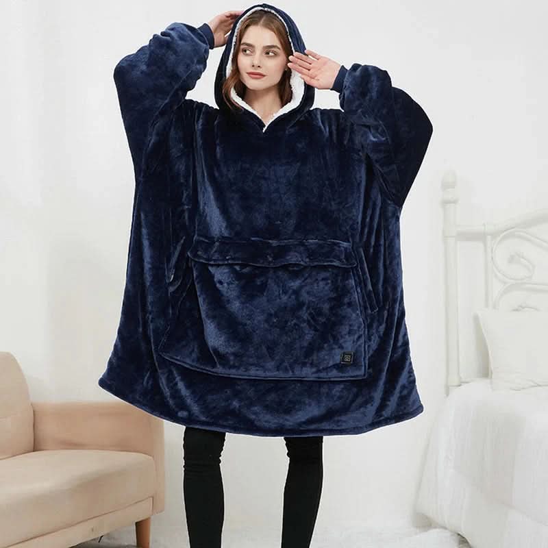 Felpa con Cappuccio Riscaldata USB – Morbida Coperta Elettrica da Indossare per un Comfort Accogliente a Casa