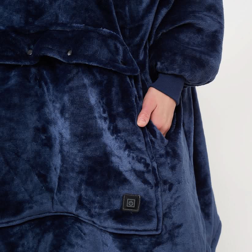 Felpa con Cappuccio Riscaldata USB – Morbida Coperta Elettrica da Indossare per un Comfort Accogliente a Casa